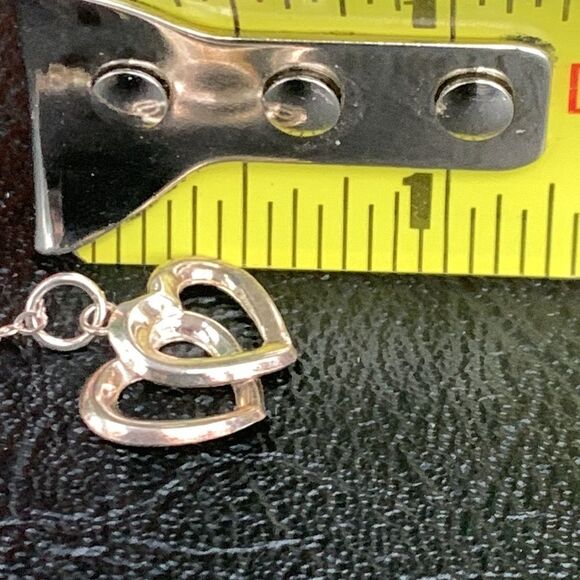 Sterling Silver Double Heart Necklace, Eternal Love Hearts, Valentines Day Gift - Picture 6 of 6